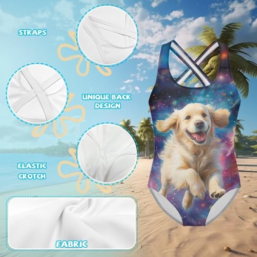 Image of One Piece Swimsuit Girls Cross-Back Bathing Suit 5-14Y Kids Swimwear Cute Swimsuits Sleeveless Bathing Suits