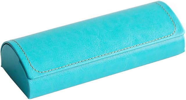 Artibetter Estojo de óculos de couro para óculos de sol bolsa fina para mulheres homens (azul)