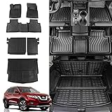 Rongtaod Floor Mats Compatible with 2021-2025 2026 Nissan Rogue Trunk Liner Cargo Mat Cargo Liner Back Seat Cover Protector 2024 Nissan Rogue Accessories (Floor Mats+Backrest Mats+Trunk Mat)