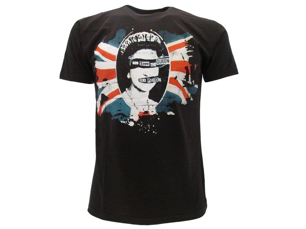 Sex Pistols Men's Black T-Shirt God Save The Queen Punk Rock Shirt - Official Rock Band (Xx-Large)
