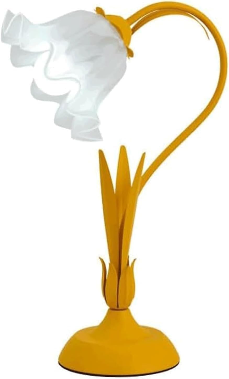 DFAEEKIYO Table Lamp Flower Desk Bedside Vintage Adjustable Reading Light(Yellow)