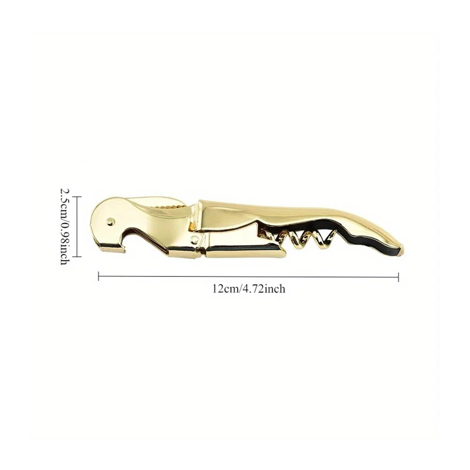 Sacacorchos de camarero profesional: cuchillo dentado, cuello grueso, punto apoyo con doble bisagra y tornillo más for abrir fácilmente el vino(Rose Gold)
