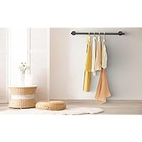 LAIDER HEROS Industrial Pipe Clothes Rack, 120cm High Heavy Duty Wall Mounted Hanger Rack Closet Rod, Space Saving, for Laundry, Living Room and Closet/Matteblack