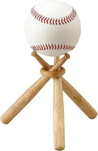 TIHOOD Soporte de béisbol de madera, soporte de bola