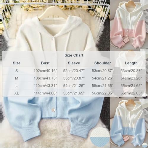 Cardigan Sweaters for Women Button Down Hooded Knit Cardigans — view 6