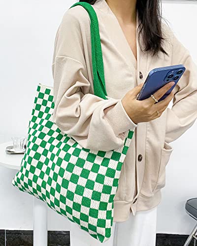 Image of Crochet Tote Bag for Women Large Capacity Shoulder Bag Handbags Knitting Hobo Bag Aesthetic Handmade Weaving