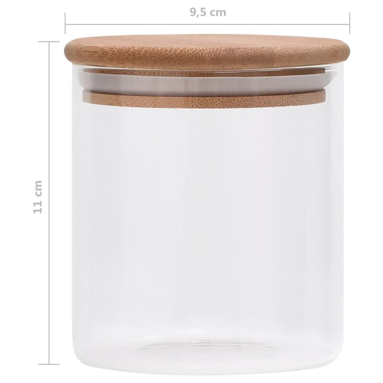 Homgoday Mobili - Tarros de cristal con tapa de bambú, 10 unidades, 600 ml, muebles de interior para salón, oficina, dormitorio