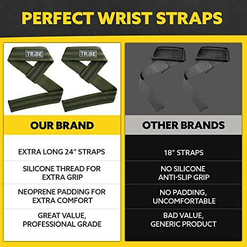 Tribe Lifting TBL-04 Heavy Duty Wrist Wraps And Lifting Straps thumb #5