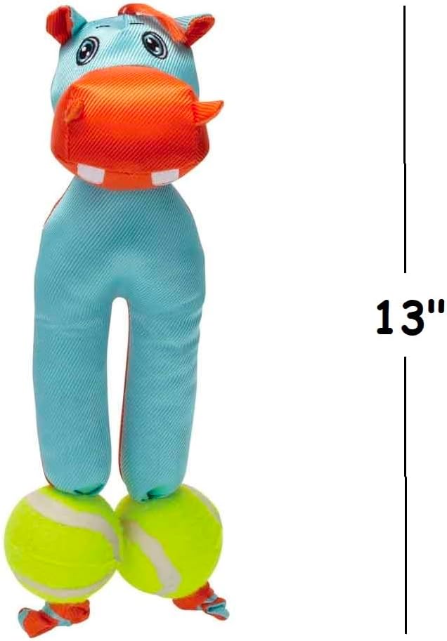 Tennis Tots 13" Ballistic Dog Toys for Medium to Large Breeds Combination Fetch Play and Tug (Set of Both Toys)