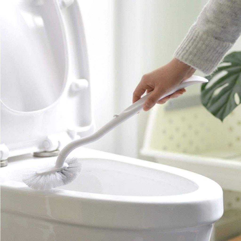 Uchwyt na szczotkę do WC Zestaw szczotek do WC Długa rączka Miękkie włosy Szczotka do WC i uchwyt Dogłębne czyszczenie (zielono-białe) Szczotki do WC, szczotka WC z uchwytem
