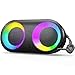 MIATONE Portable Bluetooth Speakers with Lights, Wireless Speakers with Powerful Bass & Subwoofer, IPX7 Waterproof, Bluetooth 5.3, 24H Playtime, TWS Portable Speaker for Party Outdoor Camping Shower