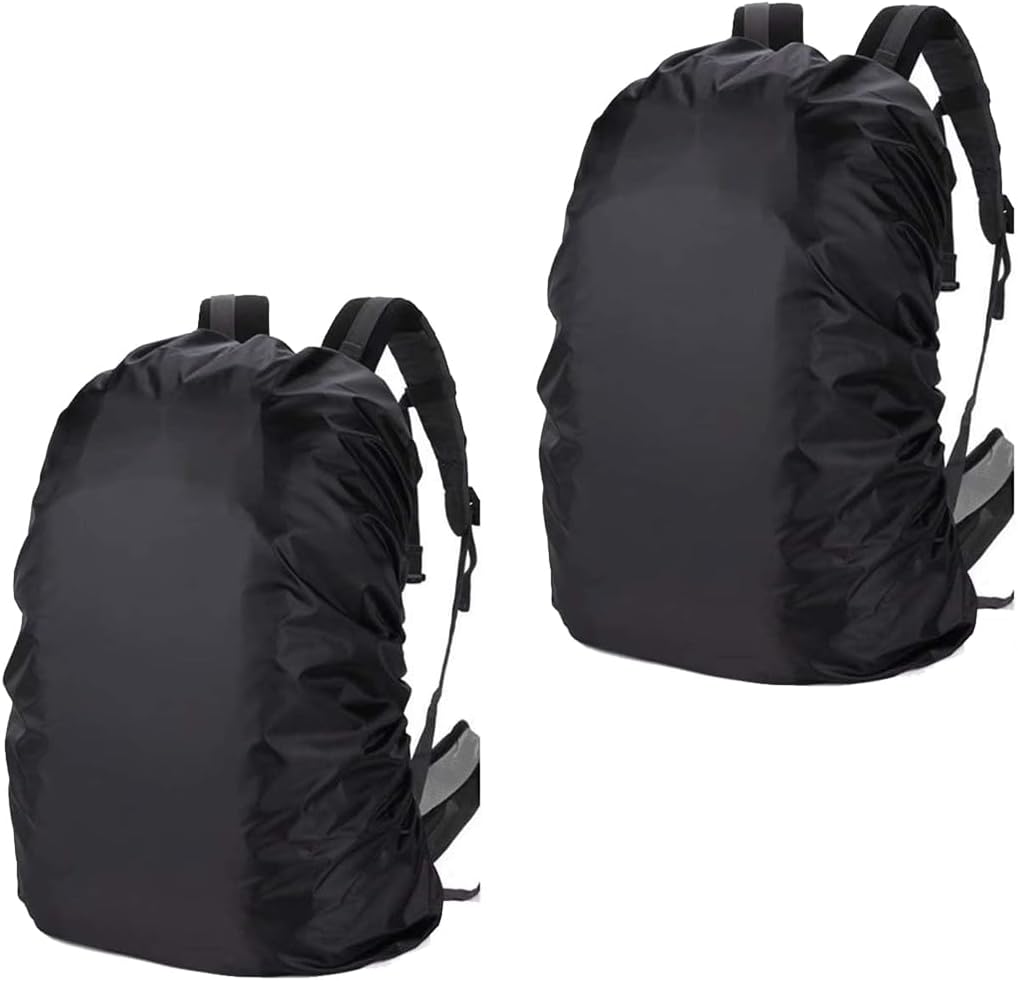 Waterproof Backpack Rain Cover (30-40L) Upgraded Triple Waterproofing with Adjustable Anti Slip Buckle Strap, Wear-Resisting and Durable for Outdoor, Hiking, Camping, Cycling Pack of 2