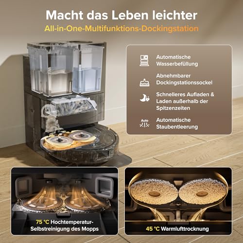 roborock Qrevo S Pro Saugroboter mit Wischfunktion, 18.500 Pa Saugkraft – Ansicht 2