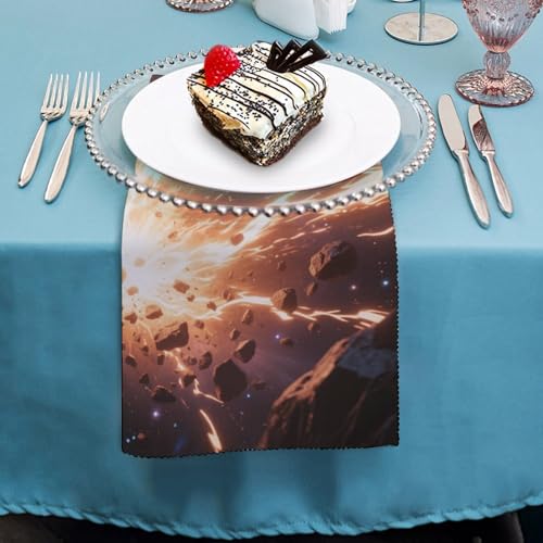 Servilletas de tela Stormy Space lavables y decorativas miniatura 2