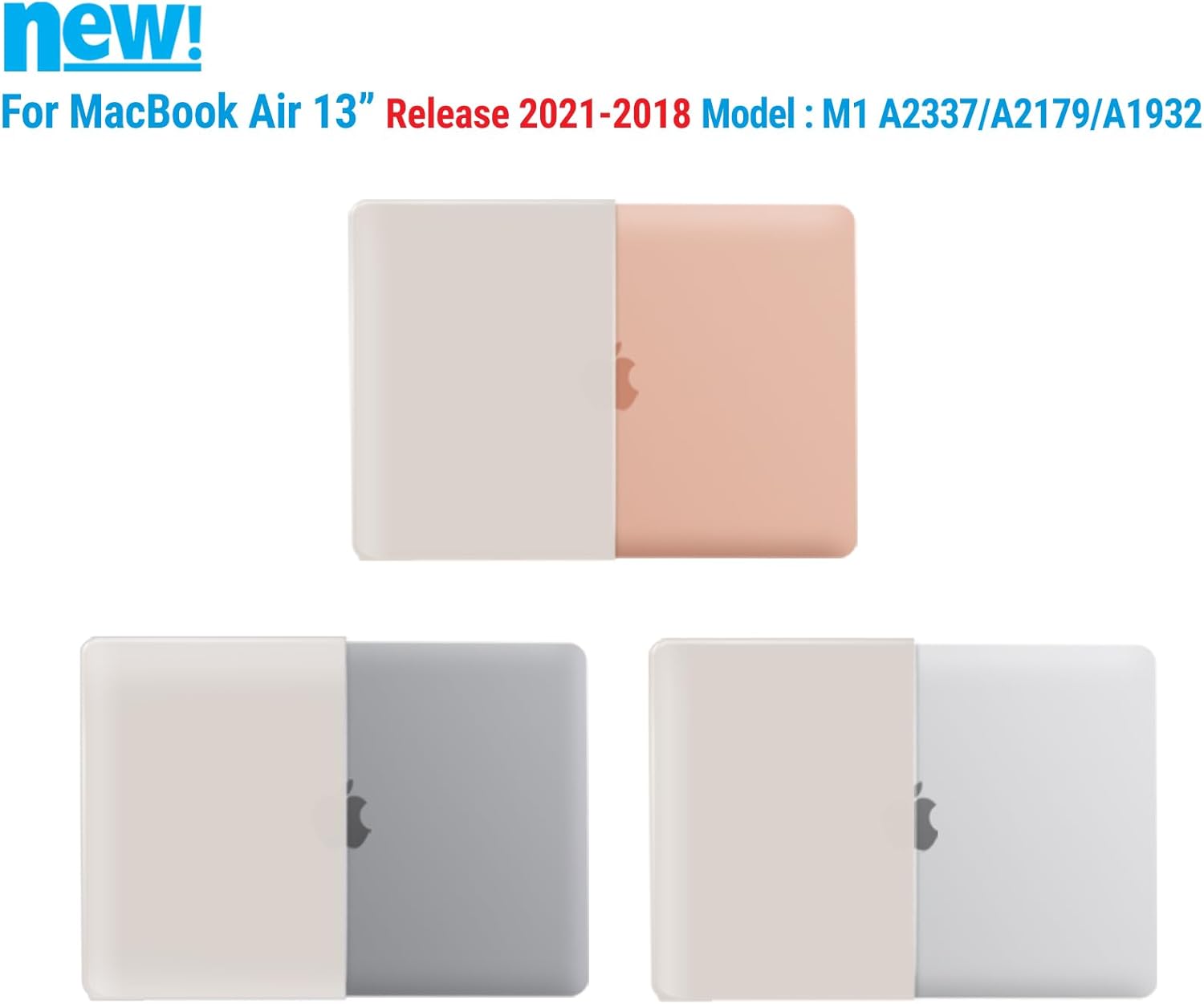 IBENZER Compatible with New MacBook Air 13 inch case 2022 2021 2020 M1 A2337 A2179 A1932, Hard Shell Case&Keyboard Cover&Screen Film for Mac Air 13 with Touch ID (2018-2022), Rocky Gray,AT13RKGY+2 - Image 9