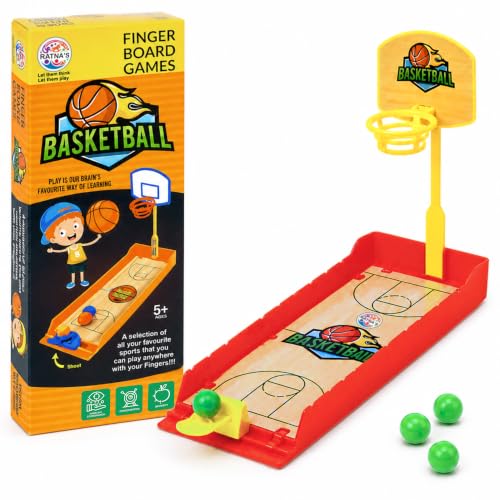 Image of RATNA'S Basketball Finger Board Game Tabletop & Miniature Gaming Pocket Basketball Set Travelling Toy for Kids 5+ Years