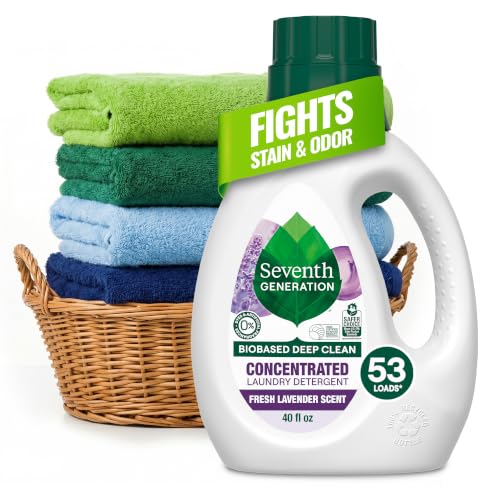 Seventh Generation Concentrated Laundry Detergent, Stain Fighting Formula, Fresh Lavender scent, 40 oz (53 Loads)