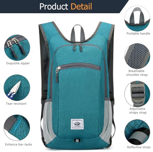 Mochila ligera plegable deportiva para senderismo 15L miniatura 3