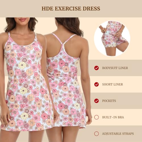 HDE Women's Athletic Dress with Built-in Shorts for Exercise Golf Tennis - image 4