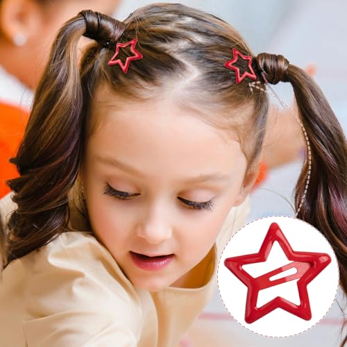 Pinzas de cabello estrella rojas 20 piezas 3 cm miniatura 4