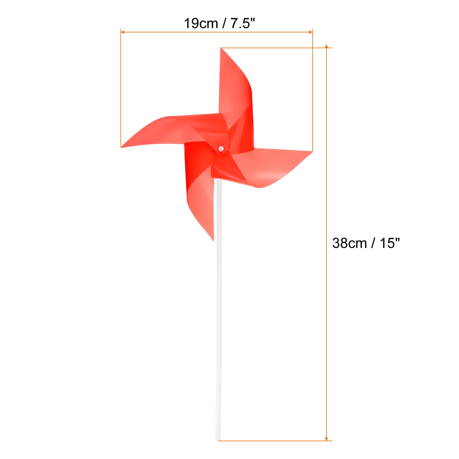 sourcing map 50 mulini a vento per cortile e giardino 38,1 x 19,1 cm 4 pale girandole mulini a vento spinner antivento impermeabili dispositivi per uccelli con paletti per la decorazione del patio