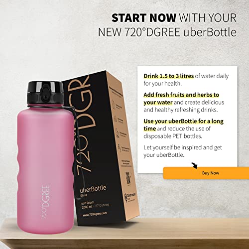 Image of 720DGREE Water Bottle 2l inchuberBottle inch softTouch +Sieve - BPA-Free, Leakproof, Reusable Drinking Bottle - XXL Sports Bottle for all Day Hydration, Gym, Fitness, Office, University, Hiking, Travel
