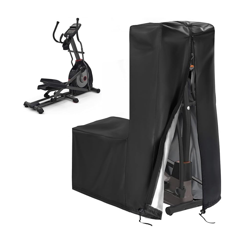 Elliptische Maschinenabdeckung, wasserdicht und staubdicht, 600D Oxford-Gewebe, Schutzhülle für Heim-Fitnessgeräte, Schwarz, 165 x 65 x 140 cm
