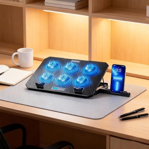 Base de refrigeración para laptop con 6 ventiladores y ajuste ergonómico miniatura 5