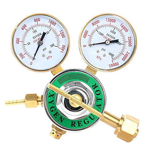 Regulador de oxígeno para soldador de gas de soldadura, medidor de tanque grande, salida 0-200PSI entrada 0-4000PSI CGA 540