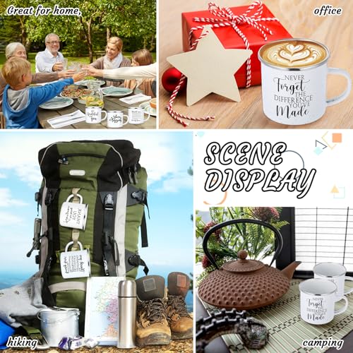 Set de 10 tazas esmaltadas blancas de 12 oz miniatura 5