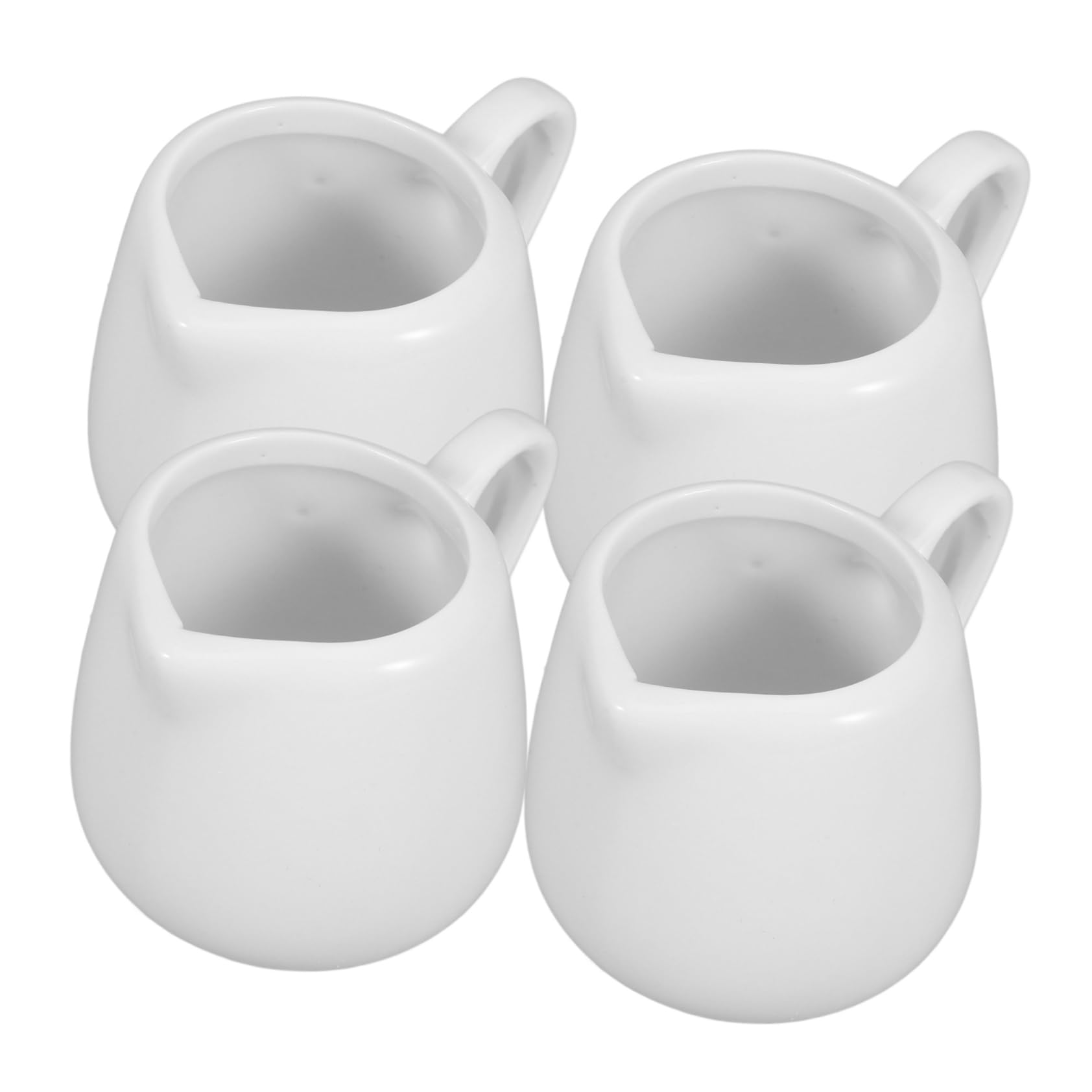 YARDWE Creamer Pitcher with Handle, 4pcs Porcelain Creamer Pitcher Coffee Milk Creamer Pitcher Ceramic Cream Jugs for Coffee, Tea, Milk, Jam, Sauces (50ml)