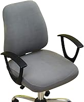 Vista 3 de Funda para silla de oficina de computadora, funda protectora dividida y elástica para sillón giratorio, fundas lavables para sillas de comedor Negro