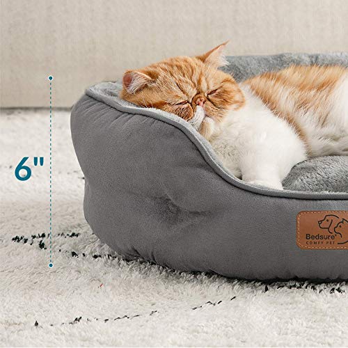 Bedsure Dog Beds for Small Dogs - Round Cat Beds for Indoor Cats, Washable Pet Bed for Puppy and Kitten with Slip-Resistant Bottom, 20 Inches, Grey - Image 5