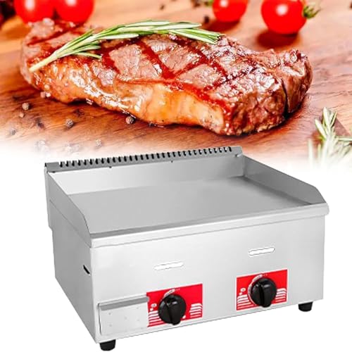 Gas Griddle,Non-Stick Burners Flat Hot Plate,Commercial Stainless Steel Gas Griddle LPG,Heavy Duty Restaurant Outdoor Grill,for Burger Large Non-Stick Burners Flat Hot Plate,718a