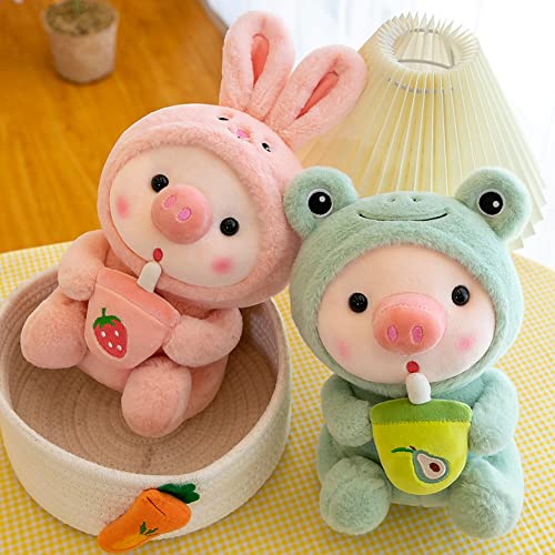 Ikasus AFSSS565973BHF Stuffed Reversible Plushies Dolls Milk Tea Piggy Plush Toys Cute Cartoon Animal Pig Plush Toy Soft Bottle Pig Doll Sleeping Plush Pillow thumb #4