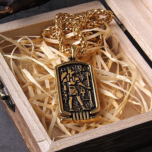 Razered Never Fade Egyptian God Talisman Pendant Men Women Necklace Egypt God of Magic Wisdom Thoth Ibis-head Amulet Jewelry Gifts