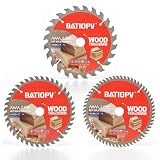 BATIOPV Lama per Sega Circolare 160 x 20/16 mm, 24/40/60 Denti, 3 Pezzi, per Legno, Truciolare, Compensato, Legno Duro | Compatibile con Dewalt, Makita, Bosch, einhell