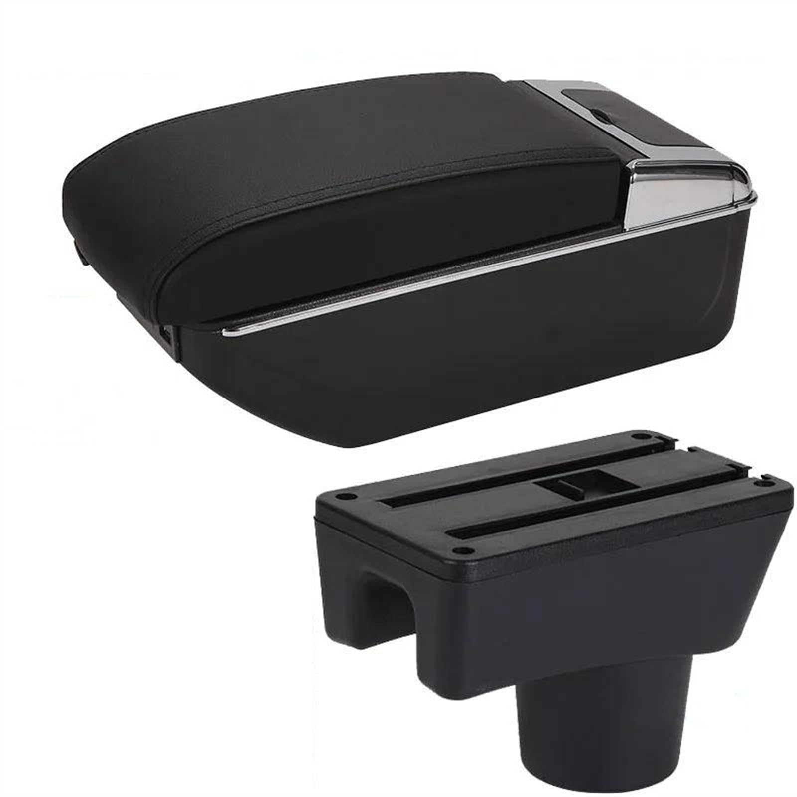 NOHEEU Car Armrest Box Retrofit Parts Accessorie Storage For Attrage For Mirage(A2 Black line 7USB)