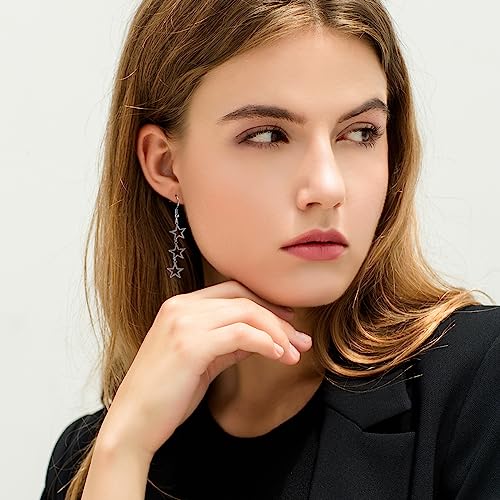Plikin Star Y2K Earrings for Teen Girls - Stainless Steel Drop & Dangle Silver Y2k Earring2