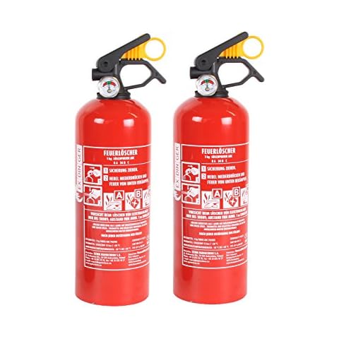 Doppelpack ABC-Pulverfeuerlöscher 1kg Halterung / Manometer (GP-1X Autofeuerlöscher fabrikfrisch) Cover