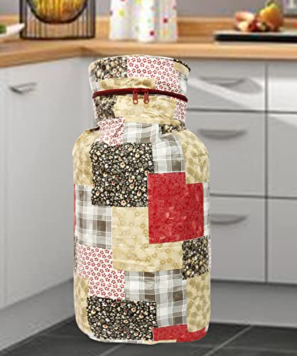 Image of PVC Waterproof 3-Layered LPG Gas Cylinder Cover with Zip Enclosure (Color-Floral Multi, Size-26x14 Inches)