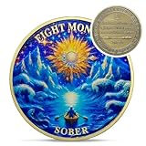 Original Eight Month Sobriety Coin - Rowing Boat 8 Month AA Coins - Recovery Addiction NA AA Chips and Medallions - Celebrate Clean 1-12 Months Narcotics Alcoholics Anonymous Gifts for Men Women