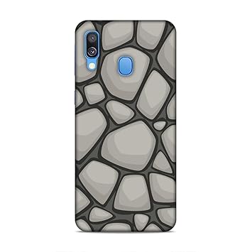 Cleok 3D Printed Protective Mobile Back case Cover for Samsung Galaxy A40 (Cartoon Stone Texture) Stylish | Trendy | Wireless Changing Compatible
