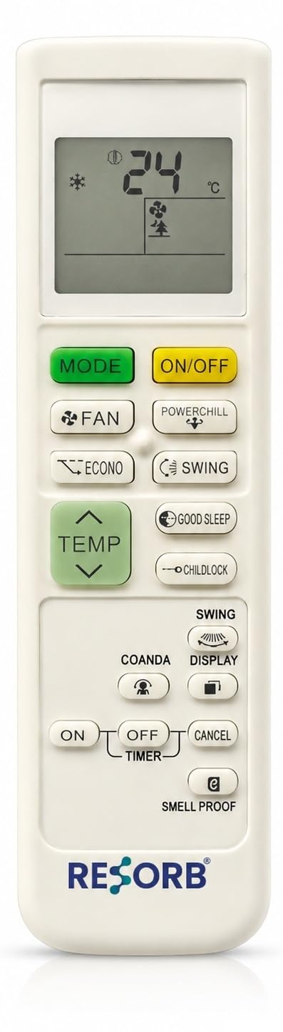 Compatible Remote Control for Daikin Split Air Conditioner ARC484B21 ARC484B22 ARC484A22 with WiFi Button, Power Chill, Swing, Econo, Good Sleep Function, White AC Remote RE 214A-image-2