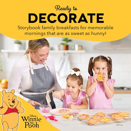 Image of Disney Dash MultiMaker Mini System Removable Plate Set - Ceramic Coating Replacement Plates for Waffle Breakfast - Waffle Maker Not Included - 4-Inch - 2-Pack - Winnie the Pooh & Piglet