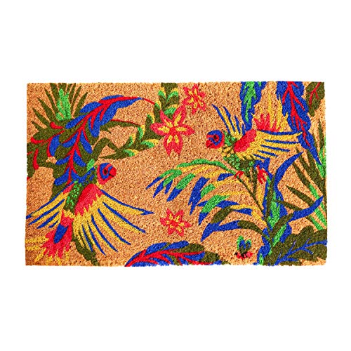 Exclusive Special Garden Birds Durable Coco Coir Front Door Mat. Moghul-Art’s Handcrafted Doormat Floors Visitors! Welcome Home Decor Rug. Outdoor/Patio All-Season Anti-Shred LatexBack Easy-Clean Eco-Friendly 18x30”