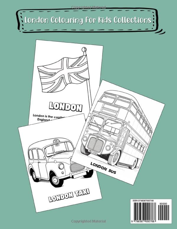 London Colouring Book For Kids: Funny To Explore London Landmarks & Places Travel Colouring Books For Kids image 3