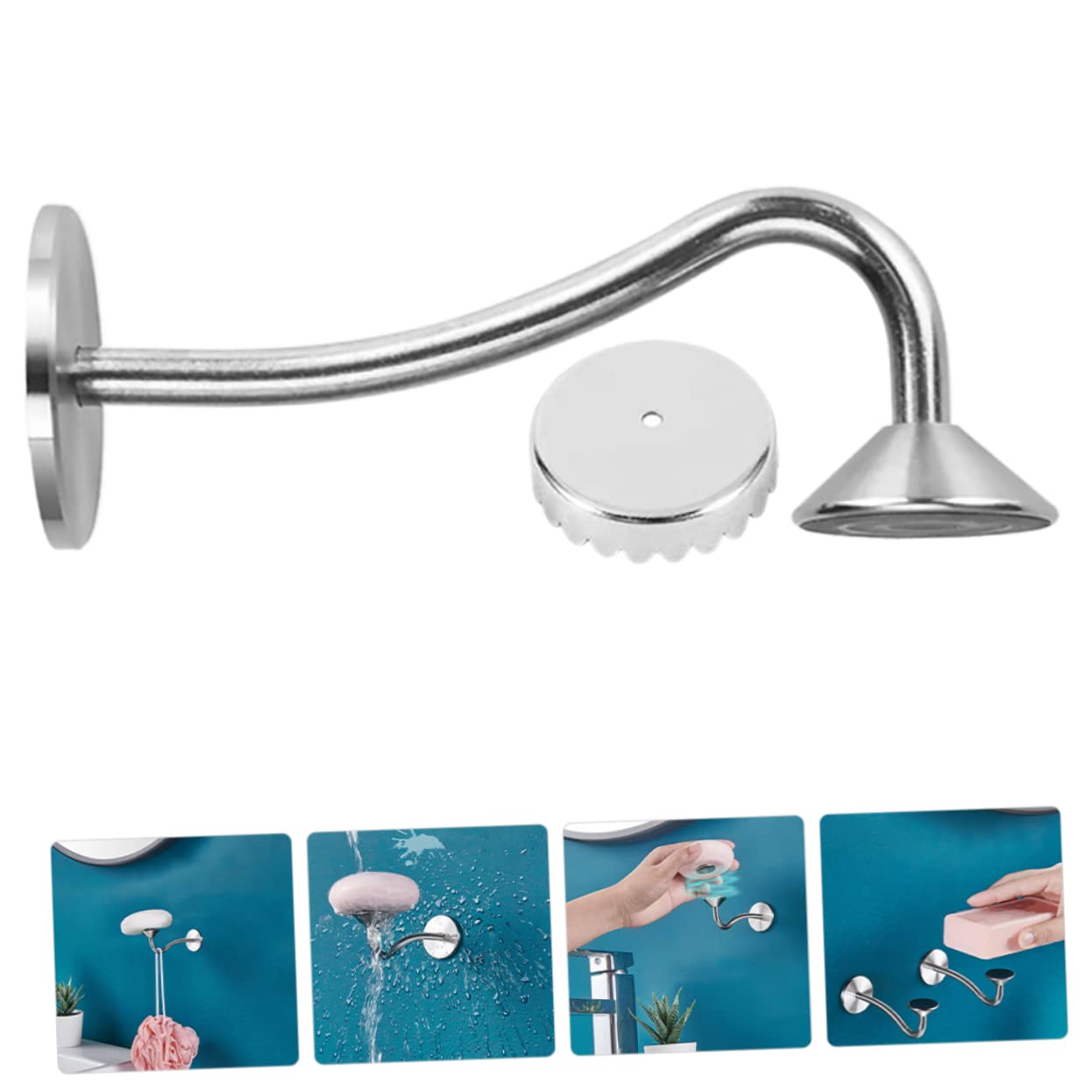 Ciieeo 3 Pz portasapone magnetico portasapone cucina portasaponi per doccia accessorio da bagno contenitore magnetico per sapone a ventosa per parete doccia