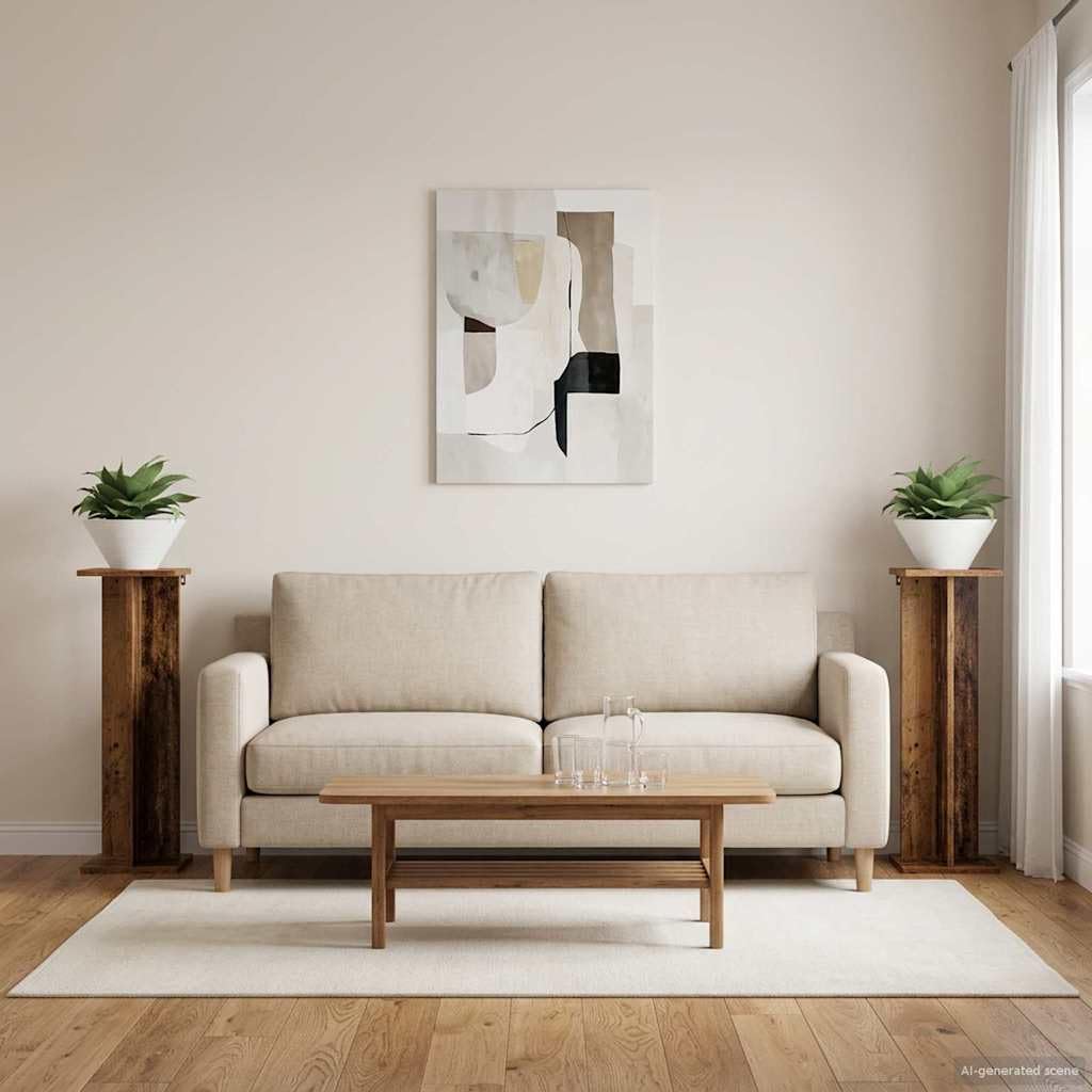Stojak na rośliny 2 szt. stare drewno 25 x 25,5 x 80,5 cm