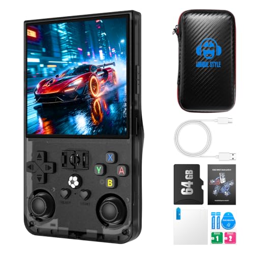 Image of RX36 Retro Handheld Game Console with 4.0-in HD IPS Screen,Classic Video Games,Linux-Powered with 64GB Classic Video Games,4000mAh Rechargeable Battery-Black